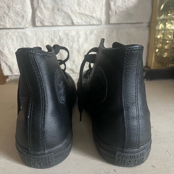 Converse Black Leather High-Top Sneakers - Picture 3 of 5